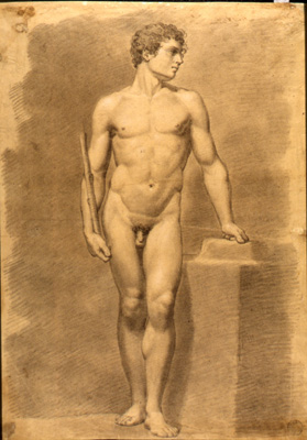 De Maria Giacomo-Giovane nudo con clava in mano